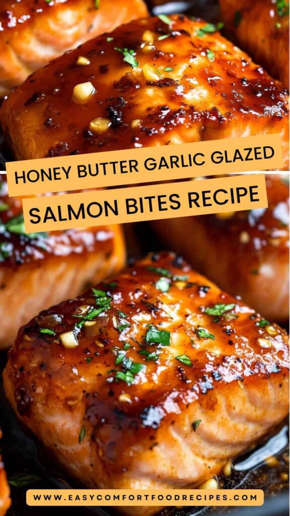 Honey Butter Garlic Glazed Salmon Bites Recipe