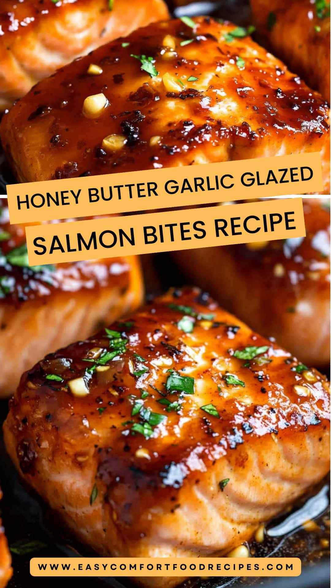 Honey Butter Garlic Glazed Salmon Bites Recipe
