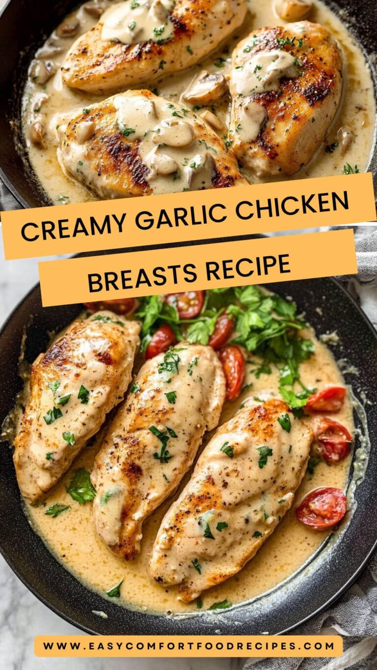 Creamy Garlic Chicken Breasts Recipe – Easy Comfort Food Recipes