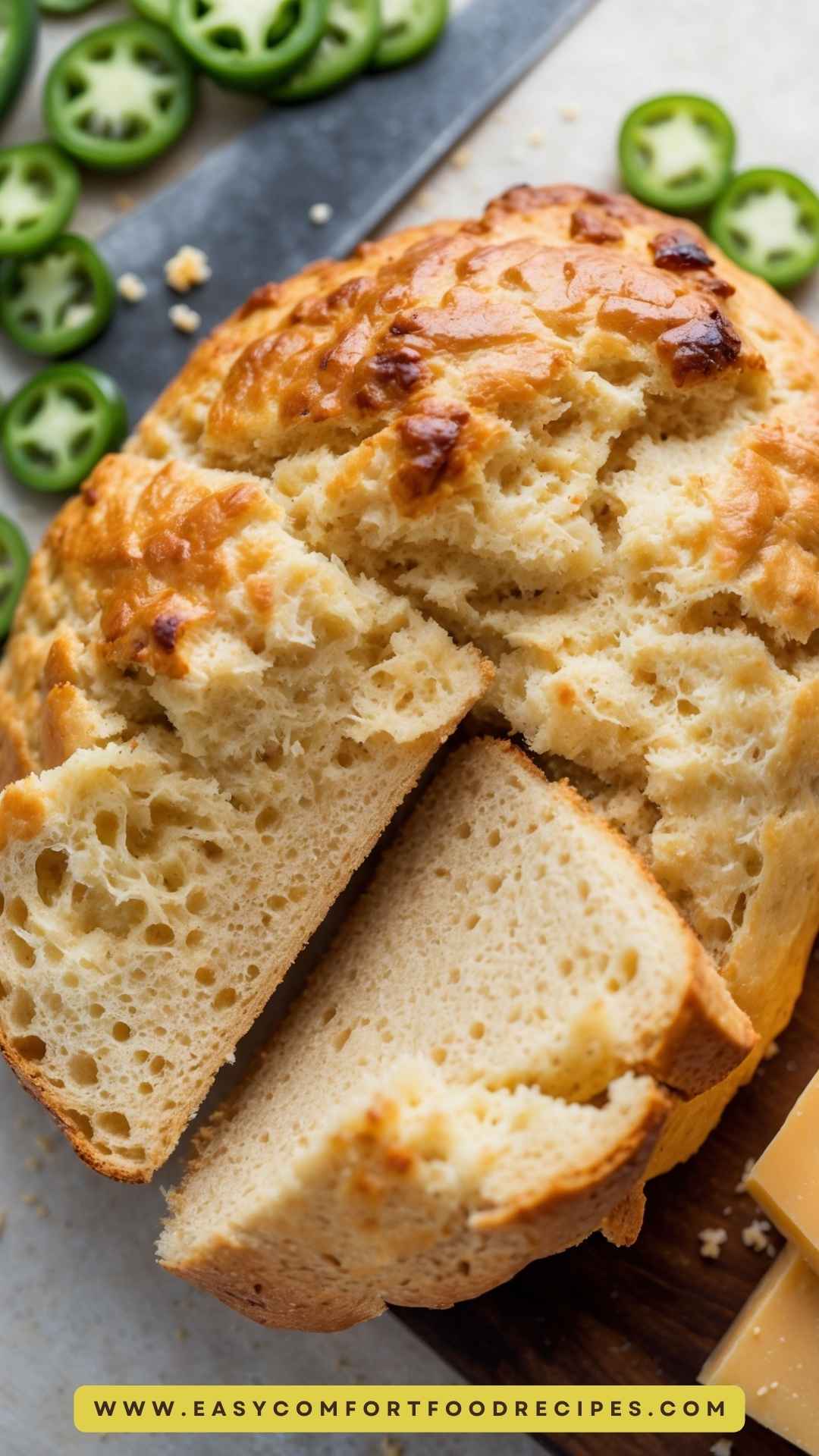 No Knead Jalapeno Cheddar Bread Copycat Recipe