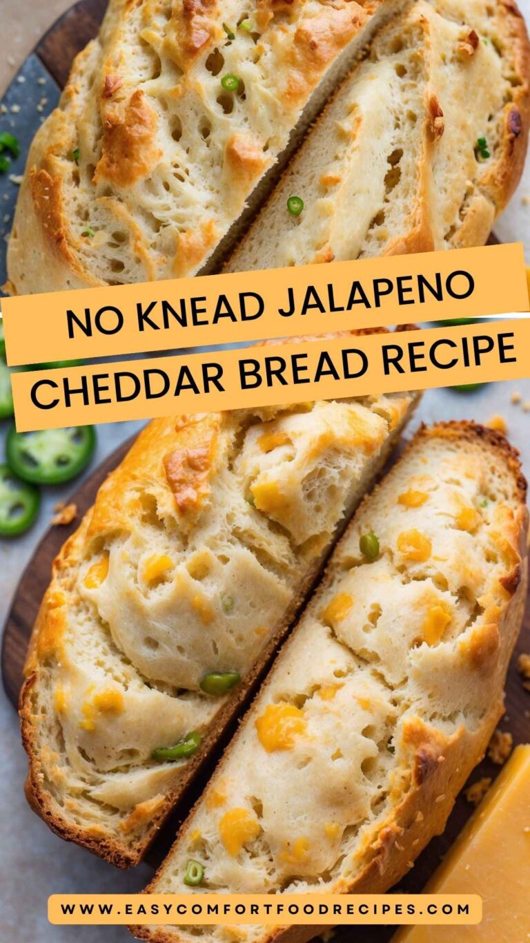 No Knead Jalapeno Cheddar Bread Recipe – Easy Comfort Food Recipes