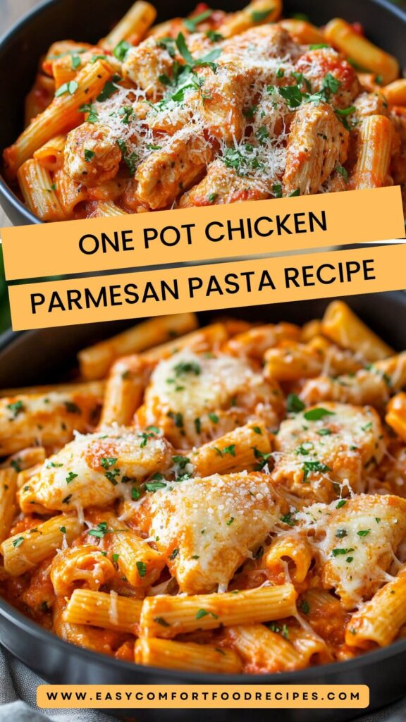 One Pot Chicken Parmesan Pasta Recipe