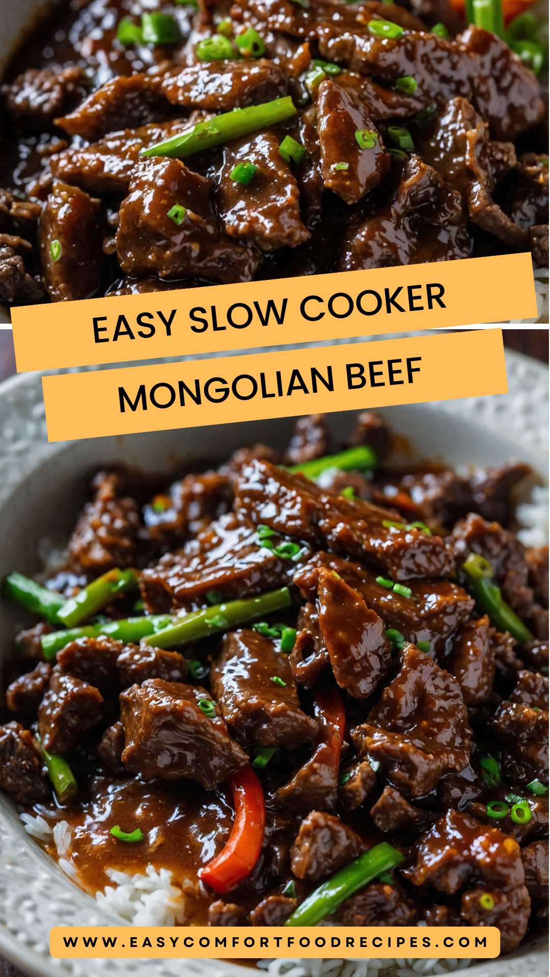 Easy Slow Cooker Mongolian Beef -Easy Comfort Food Recipes