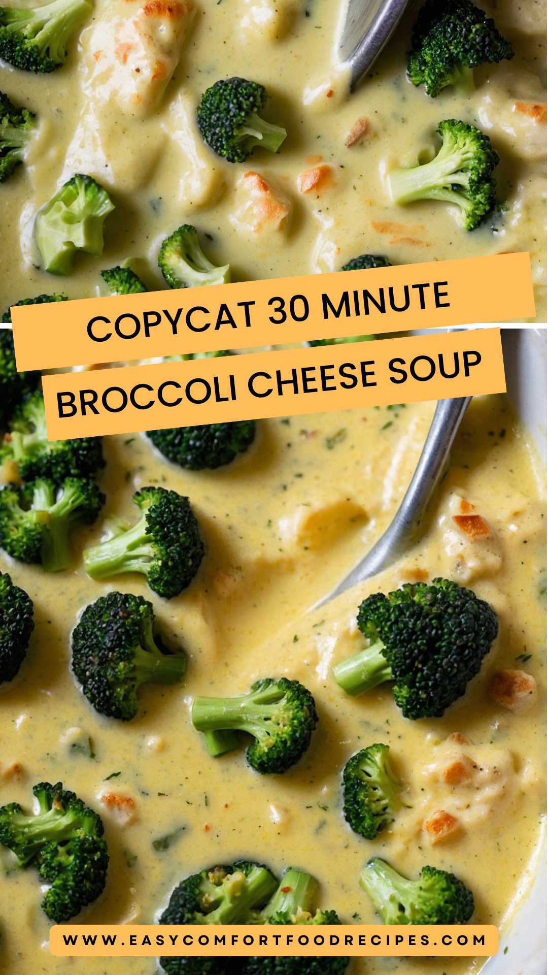 Copycat 30 Minute Broccoli Cheese Soup – Easy Comfort Food Recipes