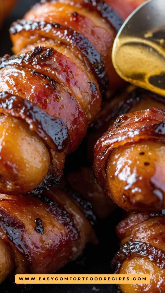Spicy Brown Sugar Bacon Wrapped Little Smokies