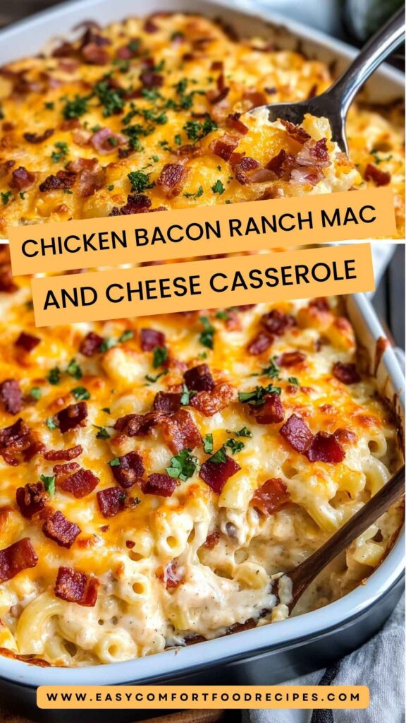 Chicken Bacon Ranch Mac And Cheese Casserole