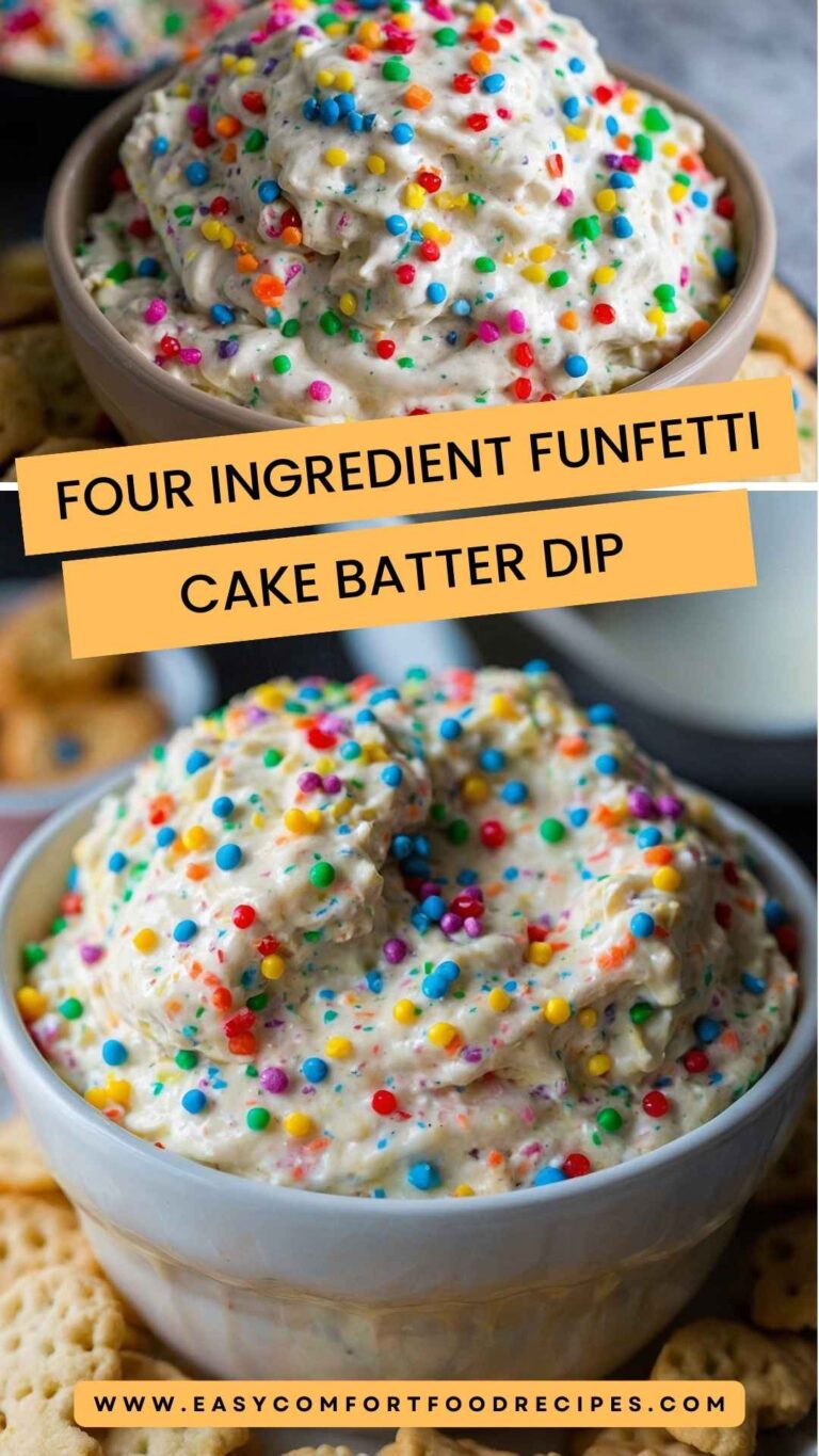 Four Ingredient Funfetti Cake Batter Dip – Easy Comfort Food Recipes