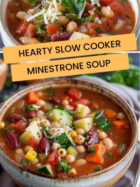 Hearty Slow Cooker Minestrone Soup