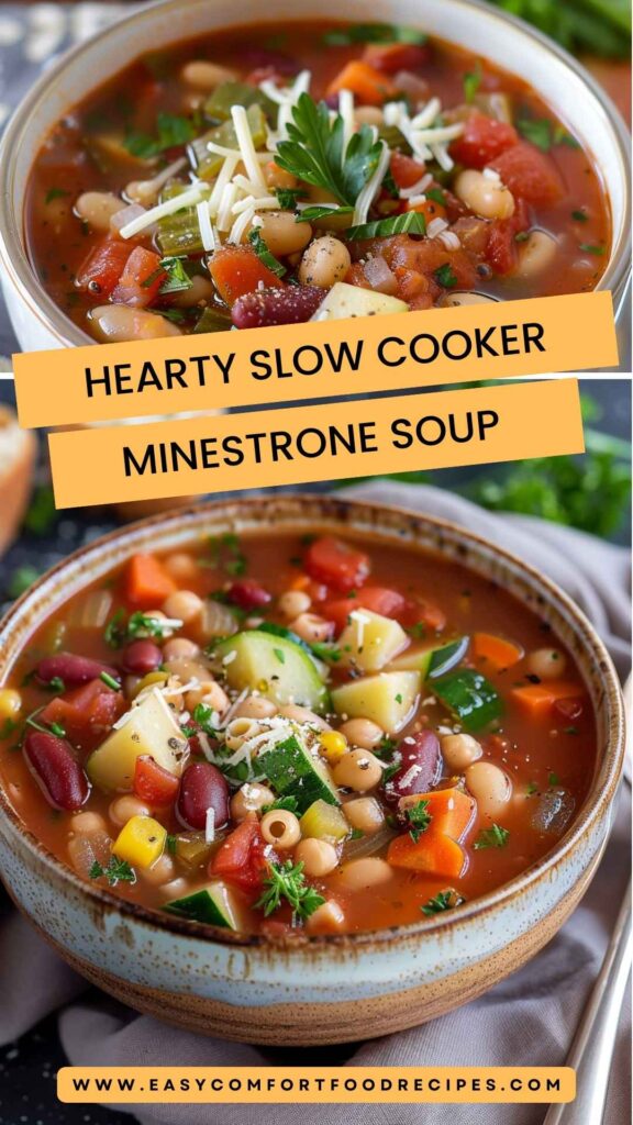 Hearty Slow Cooker Minestrone Soup