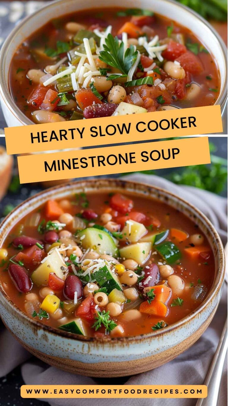 Hearty Slow Cooker Minestrone Soup – Easy Comfort Food Recipes