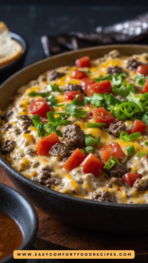 how to make Creamy Skillet Cheeseburger Dip Recipe