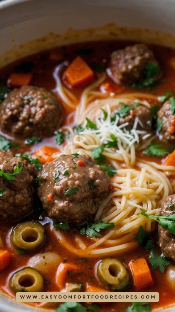 Slow Cooker Italian Meatball Soup Recipe