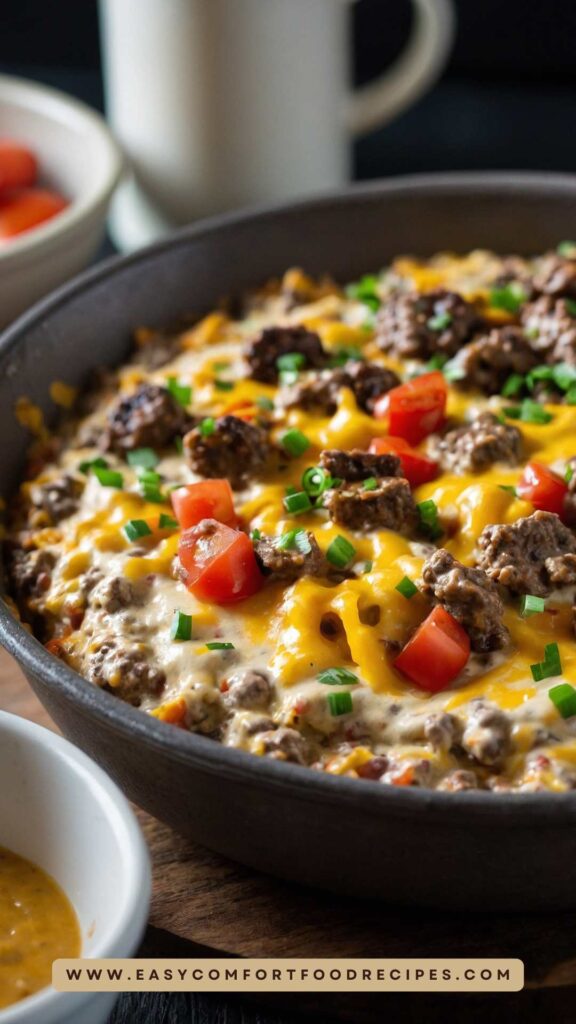 Creamy Skillet Cheeseburger Dip