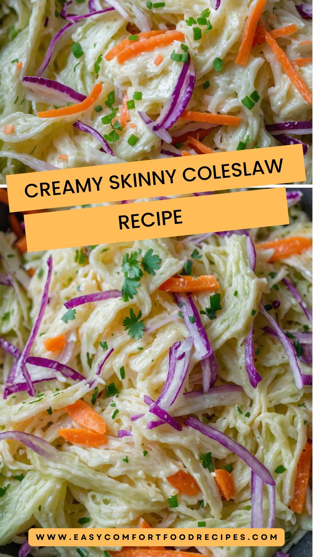 Creamy Skinny Coleslaw Recipe  – Easy Comfort Food Recipes