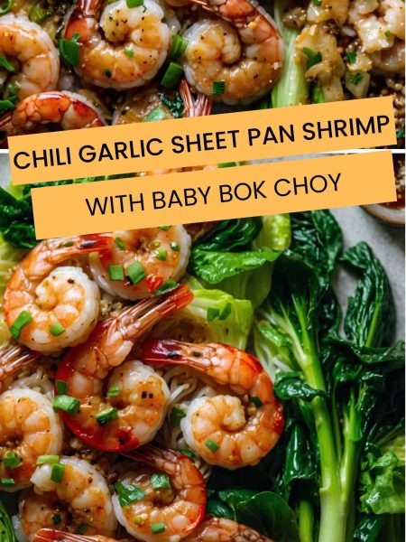 Chili Garlic Sheet Pan Shrimp with Baby Bok Choy