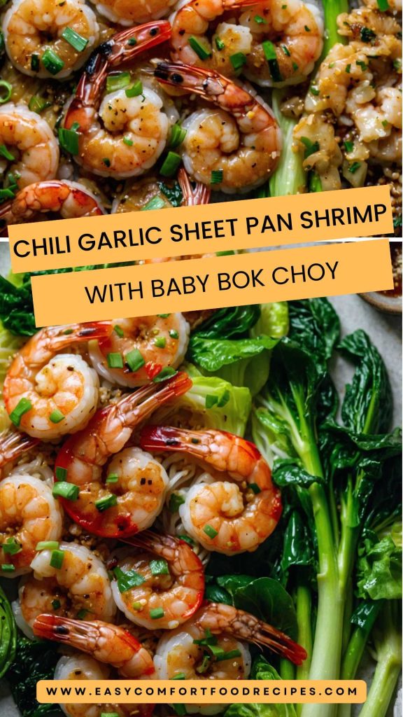 Chili Garlic Sheet Pan Shrimp with Baby Bok Choy