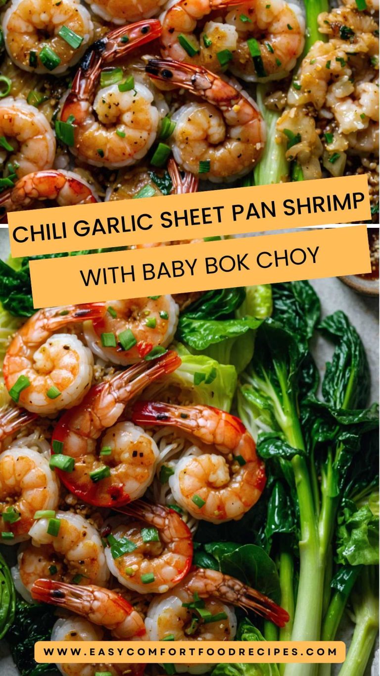 Chili Garlic Sheet Pan Shrimp with Baby Bok Choy