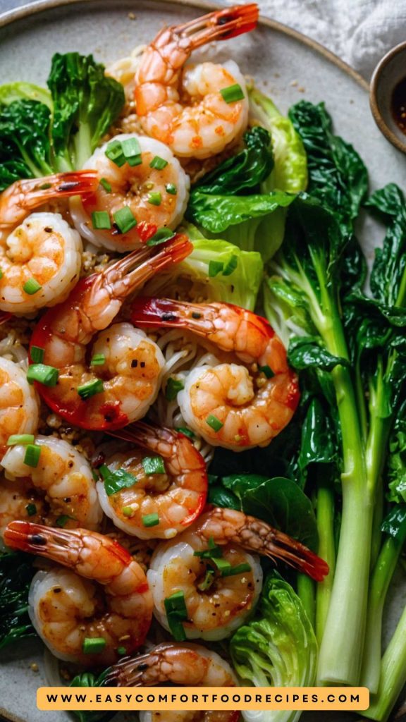 Chili Garlic Sheet Pan Shrimp with Baby Bok Choy Recipe