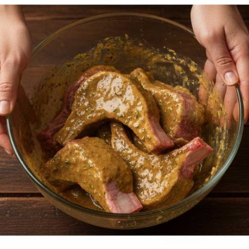 Step 4: Coat the Lamb Chops