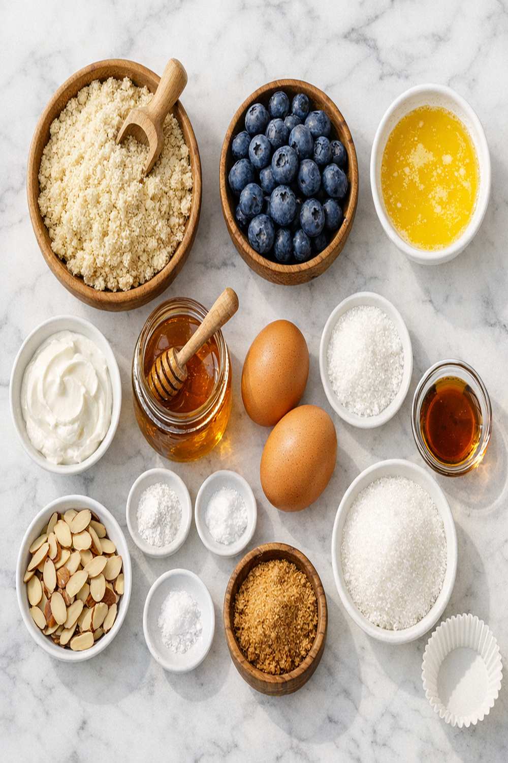 Almond Flour Blueberry Muffin Recipe ingredients